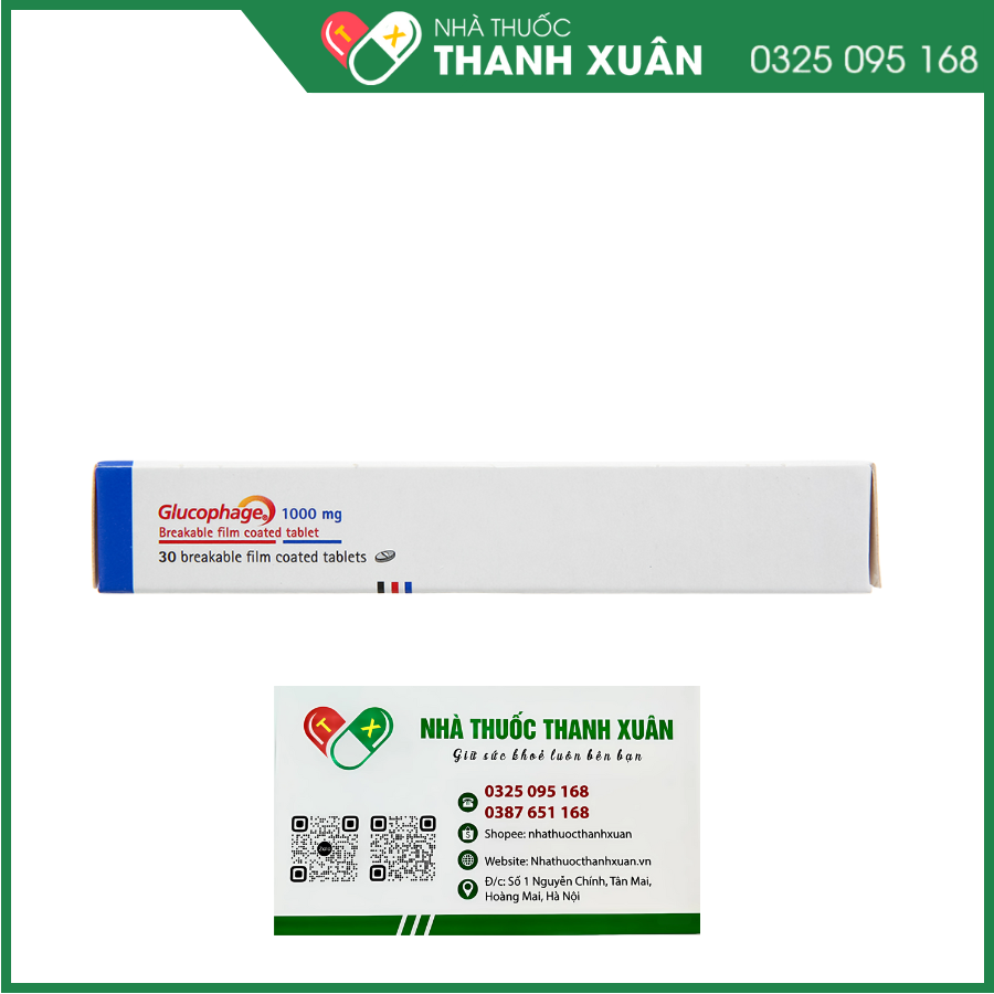 Thuốc Glucophage 1000mg điều trị tiểu đường tuýp II